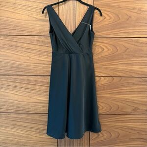 J. Crew NWT Black Satin Sleeveless Double V Cocktail Dress - Sz 2P